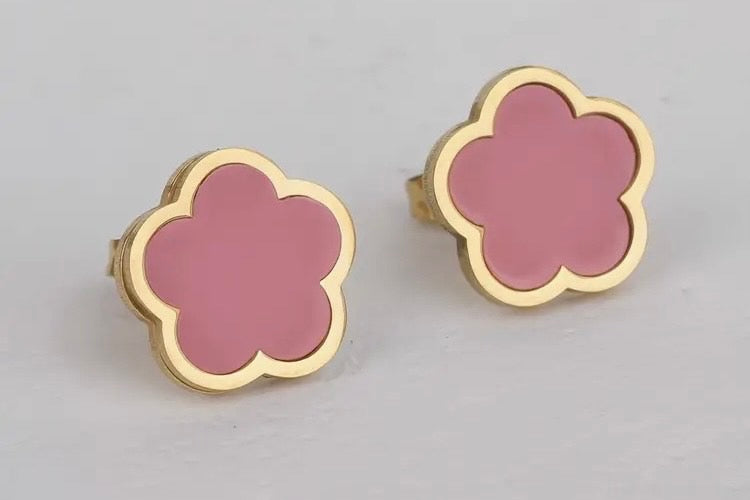 Clover flower earrings (rose)