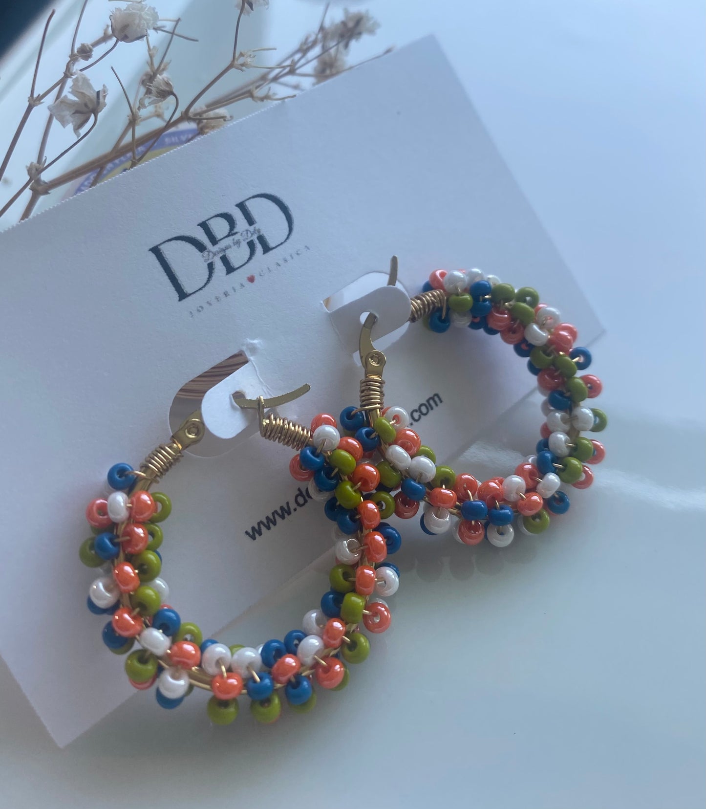 Danna earrings (orange-blue-green)