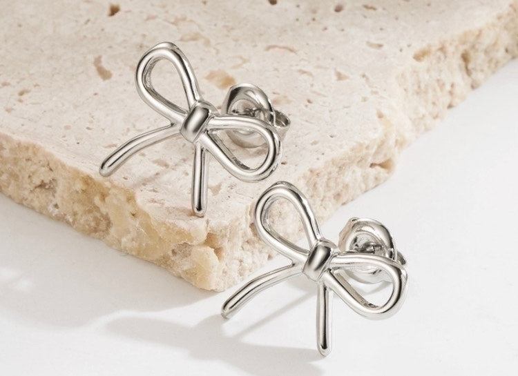 Allison bows earrings (silver)