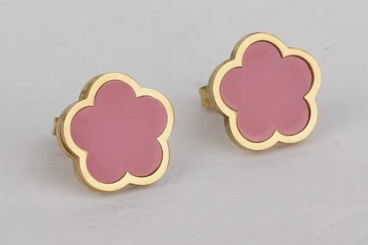 Clover earrings (rose)