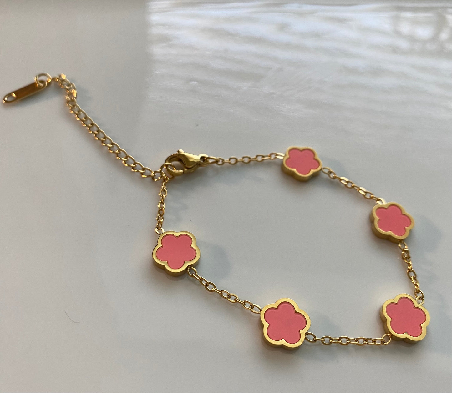 Clover salmón bracelet