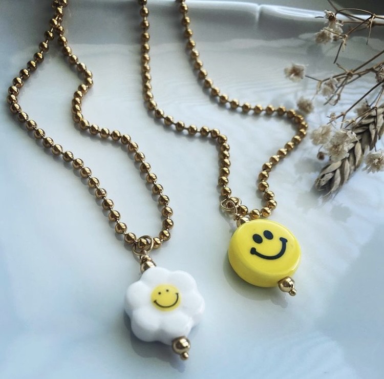 Happy face necklace